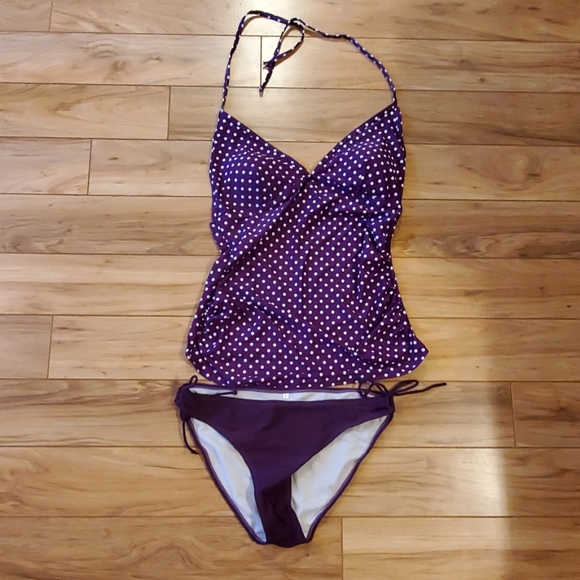 summer mae Other - Large Purple Polka Dot Maternity Swim Suit NWOT